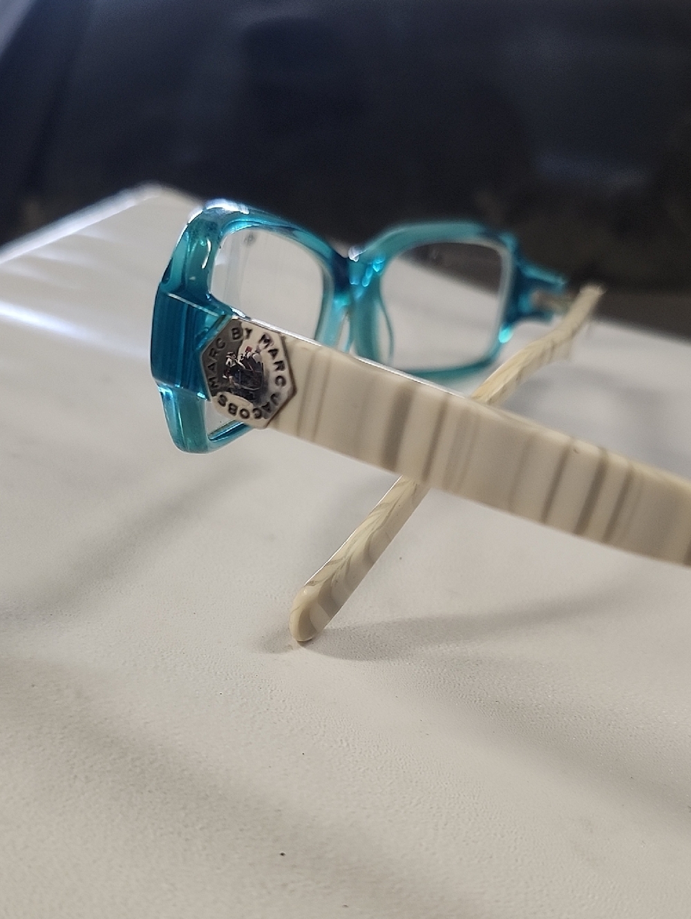 Marc by Marc Jacobs Teal Fronts with Cream Marbled Temples